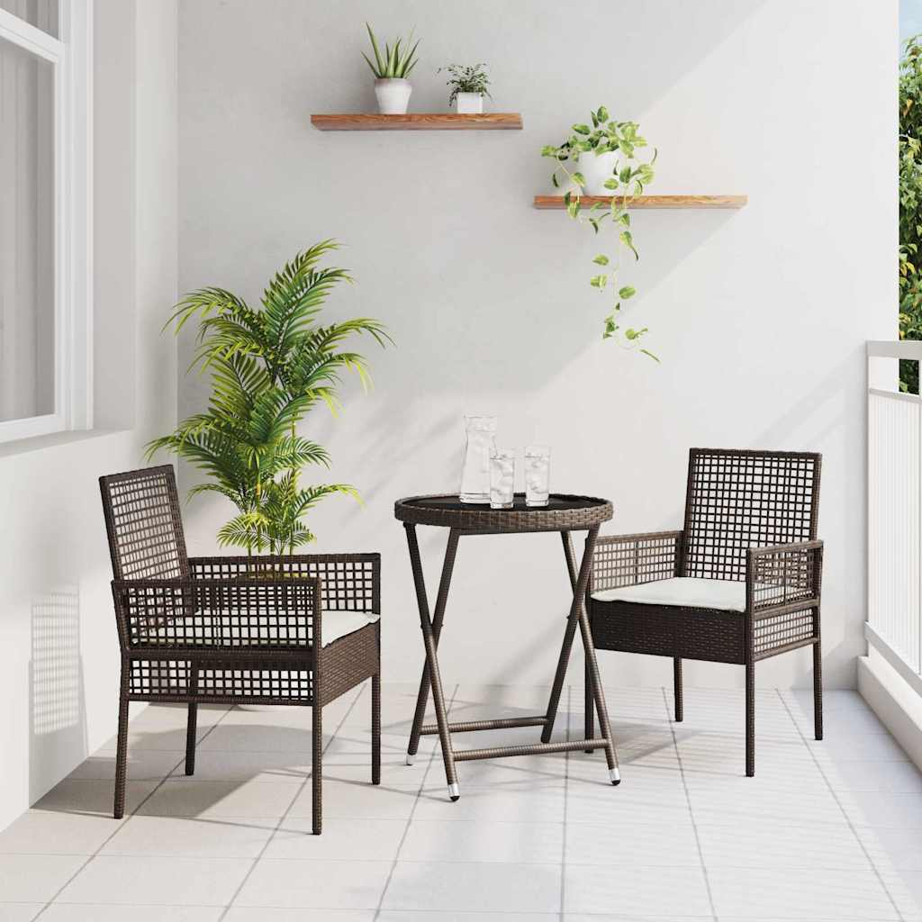 Bistro set za vrt 3 pcs Smeđa poliratan