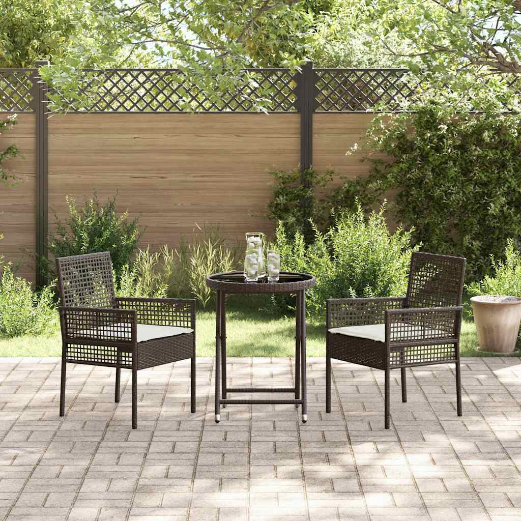 Bistro set za vrt 3 pcs Smeđa poliratan