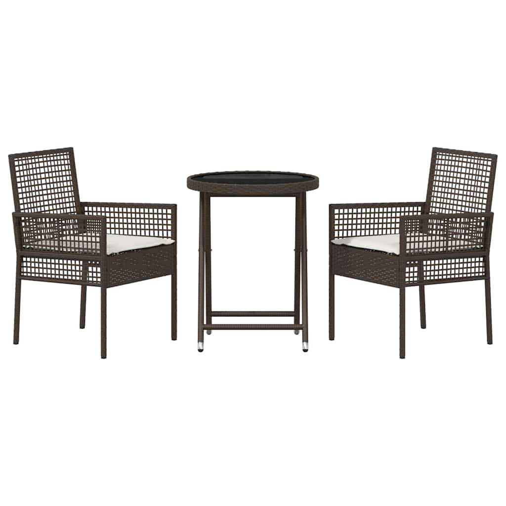 Bistro set za vrt 3 pcs Smeđa poliratan