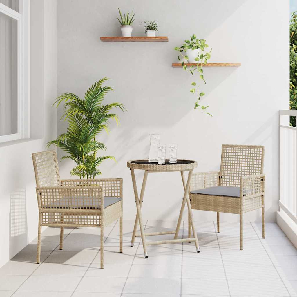 Bistro set za vrt 3 pcs Bež poliratan