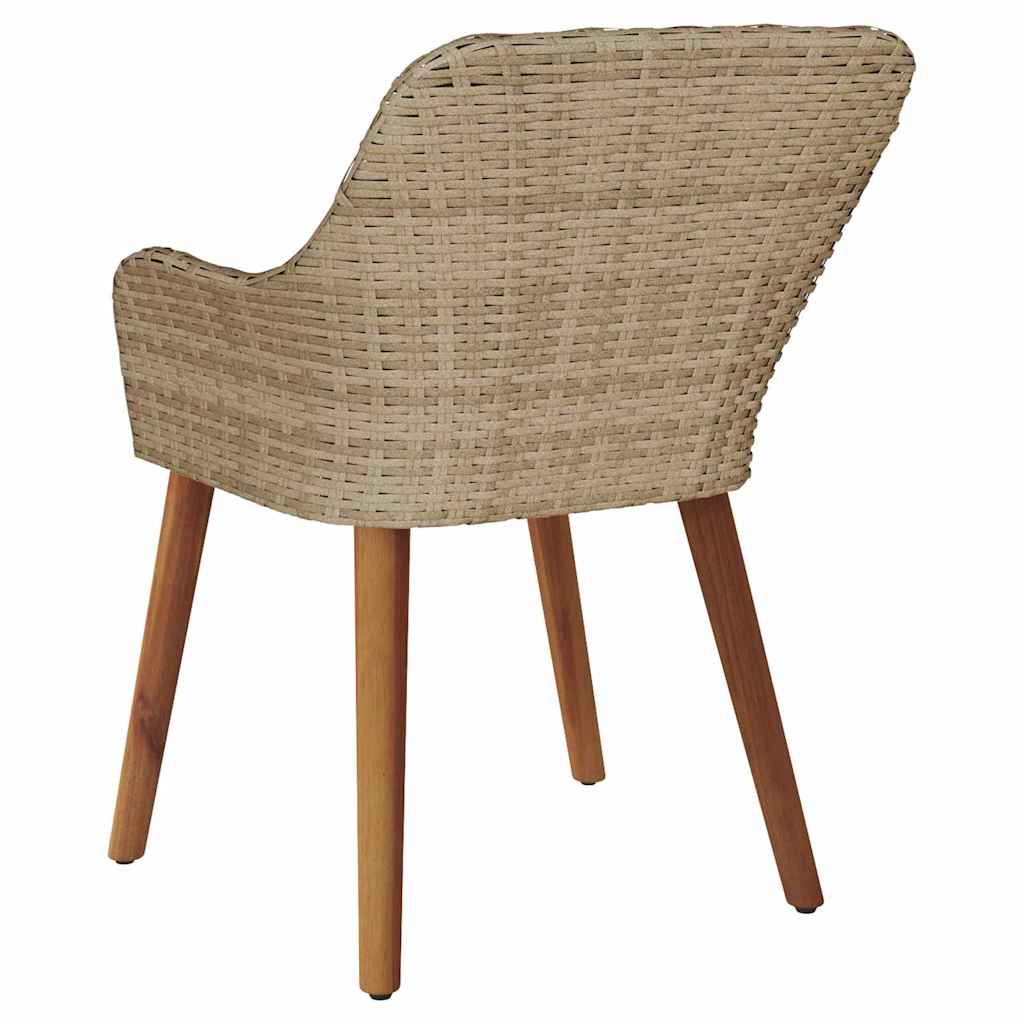 Vrtna stolica s jastukom 2 pcs Bež 62,5 x 55 x 82 cm poliratan