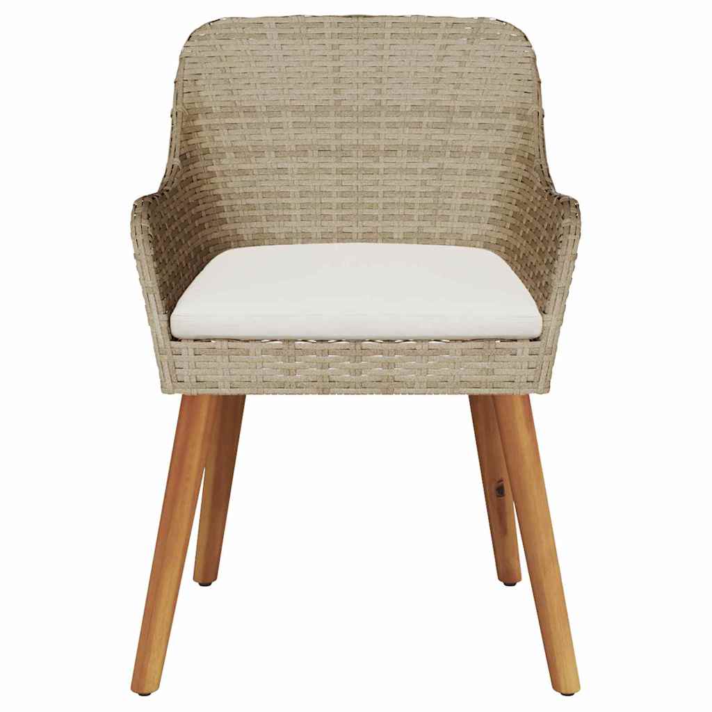 Vrtna stolica s jastukom 2 pcs Bež 62,5 x 55 x 82 cm poliratan