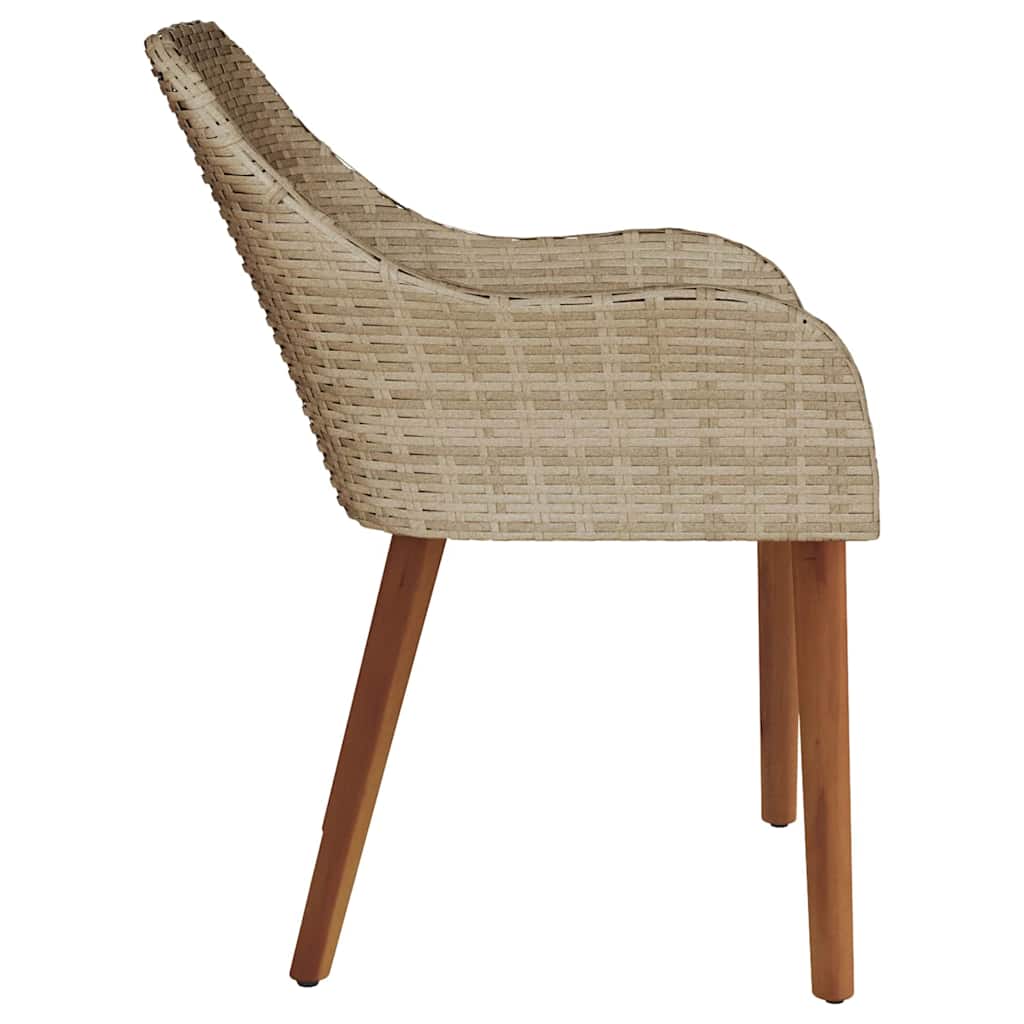Vrtna stolica s jastukom 2 pcs Bež 62,5 x 55 x 82 cm poliratan