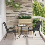 Bistro set za vrt 3 pcs Crna Čelik