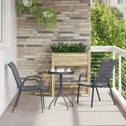 Bistro set za vrt 3 pcs Siva Čelik