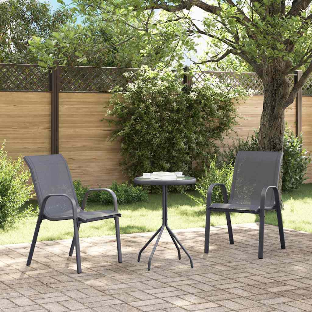 Bistro set za vrt 3 pcs Siva Čelik