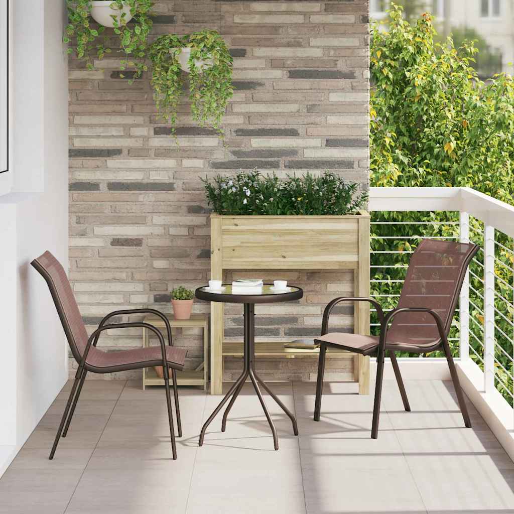 Bistro set za vrt 3 pcs Smeđa Čelik