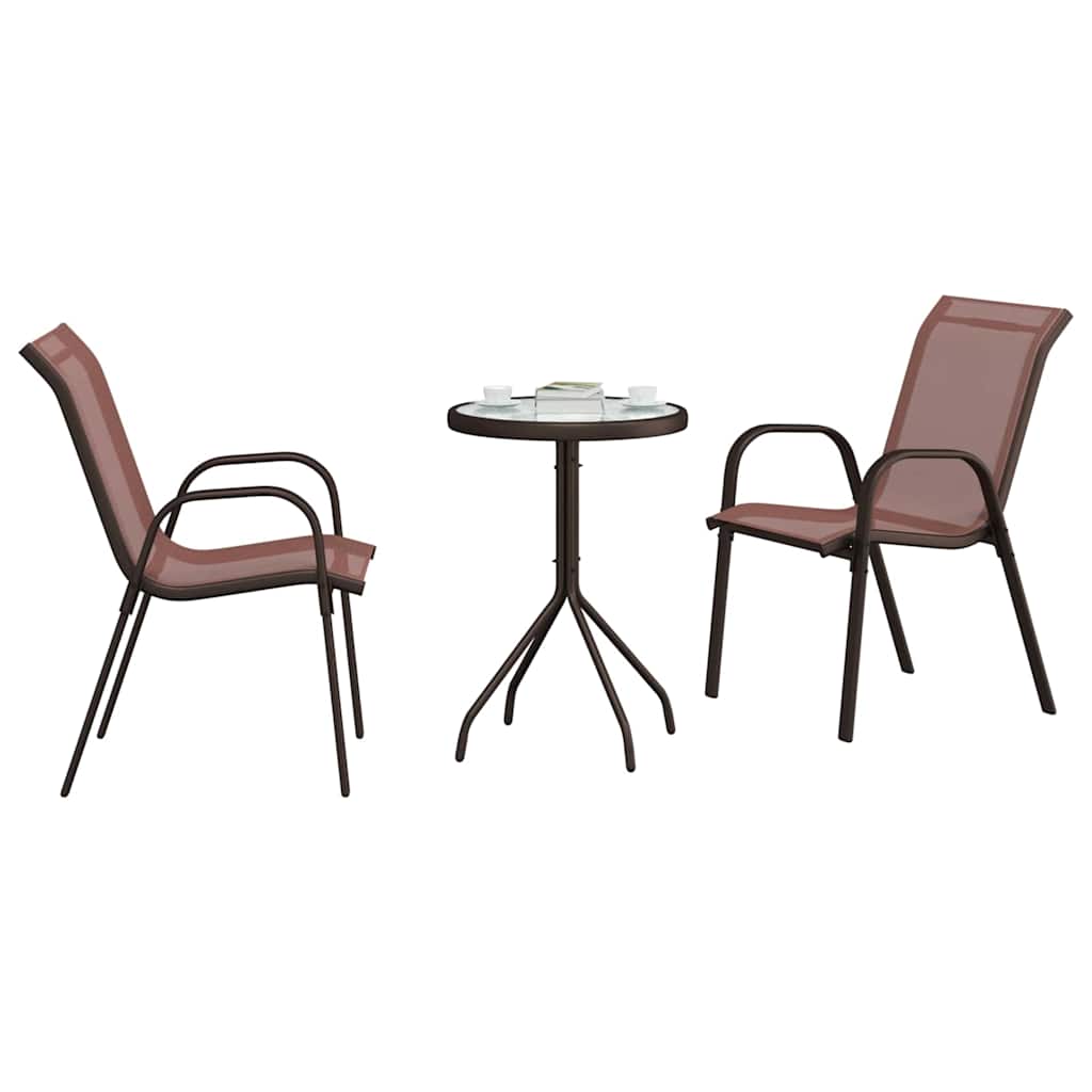 Bistro set za vrt 3 pcs Smeđa Čelik