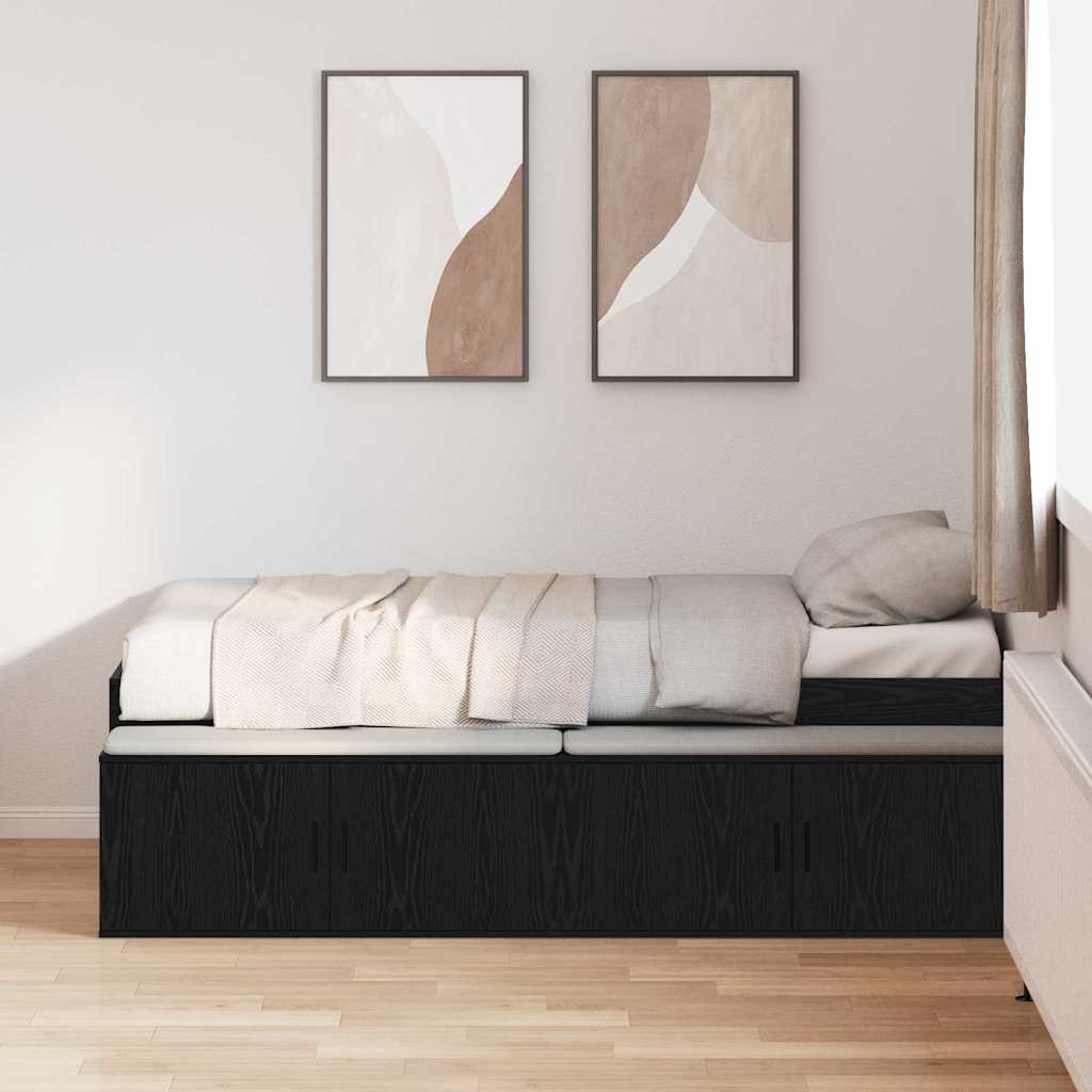 Krevetna konstrukcija Crni hrast 90 x 200 cm Konstruirano drvo