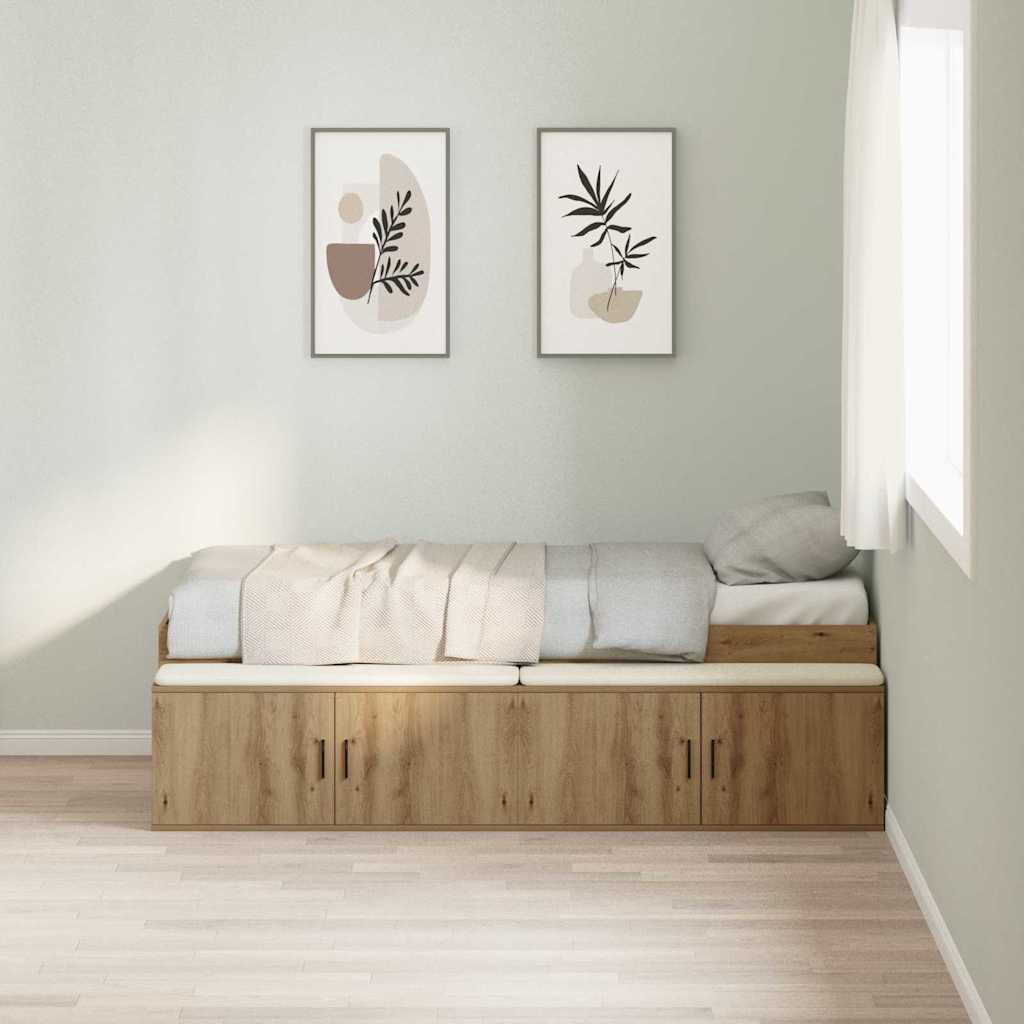 Krevetna konstrukcija s ladicama Umjetnički hrast 90 x 200 cm