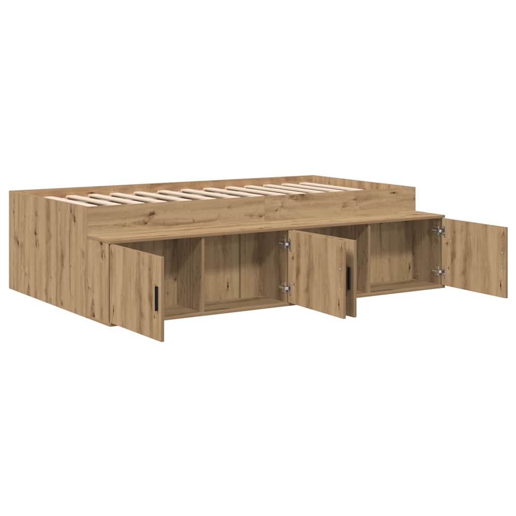 Krevetna konstrukcija s ladicama Umjetnički hrast 90 x 200 cm