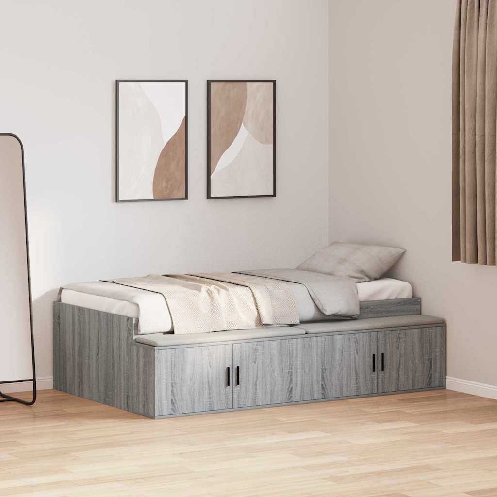 Krevetna konstrukcija Siva Sonoma 80 x 200 cm Konstruirano drvo