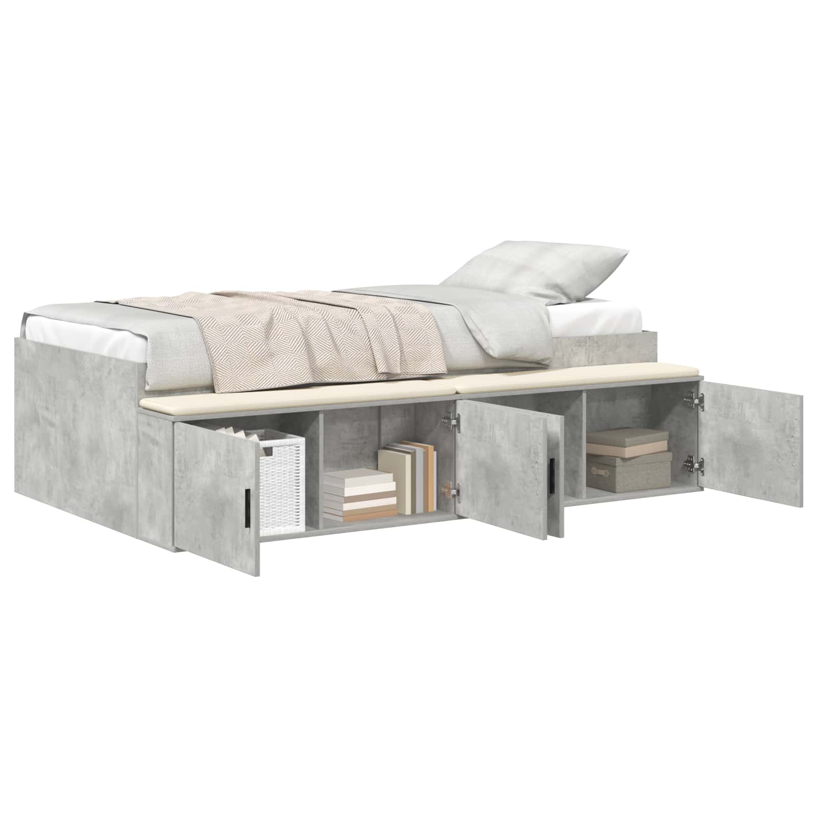 Krevetna konstrukcija s ladicama Betonski sivi 70 x 190 cm