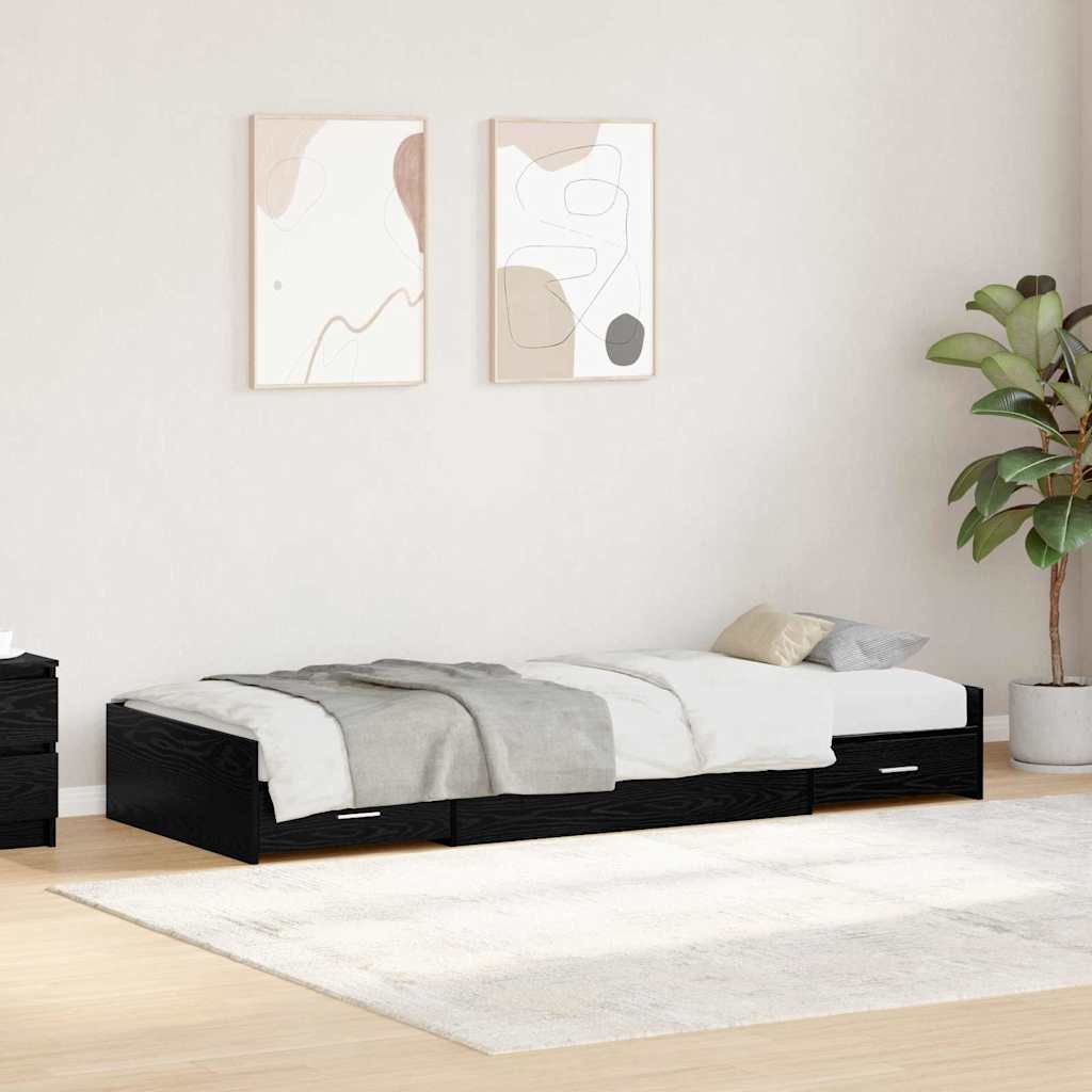 Krevetna konstrukcija Crni hrast 80 x 200 cm Konstruirano drvo