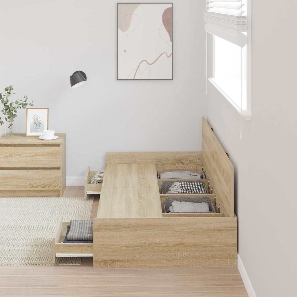 Krevetna konstrukcija s uzglavljem Sonoma hrast 80 x 200 cm