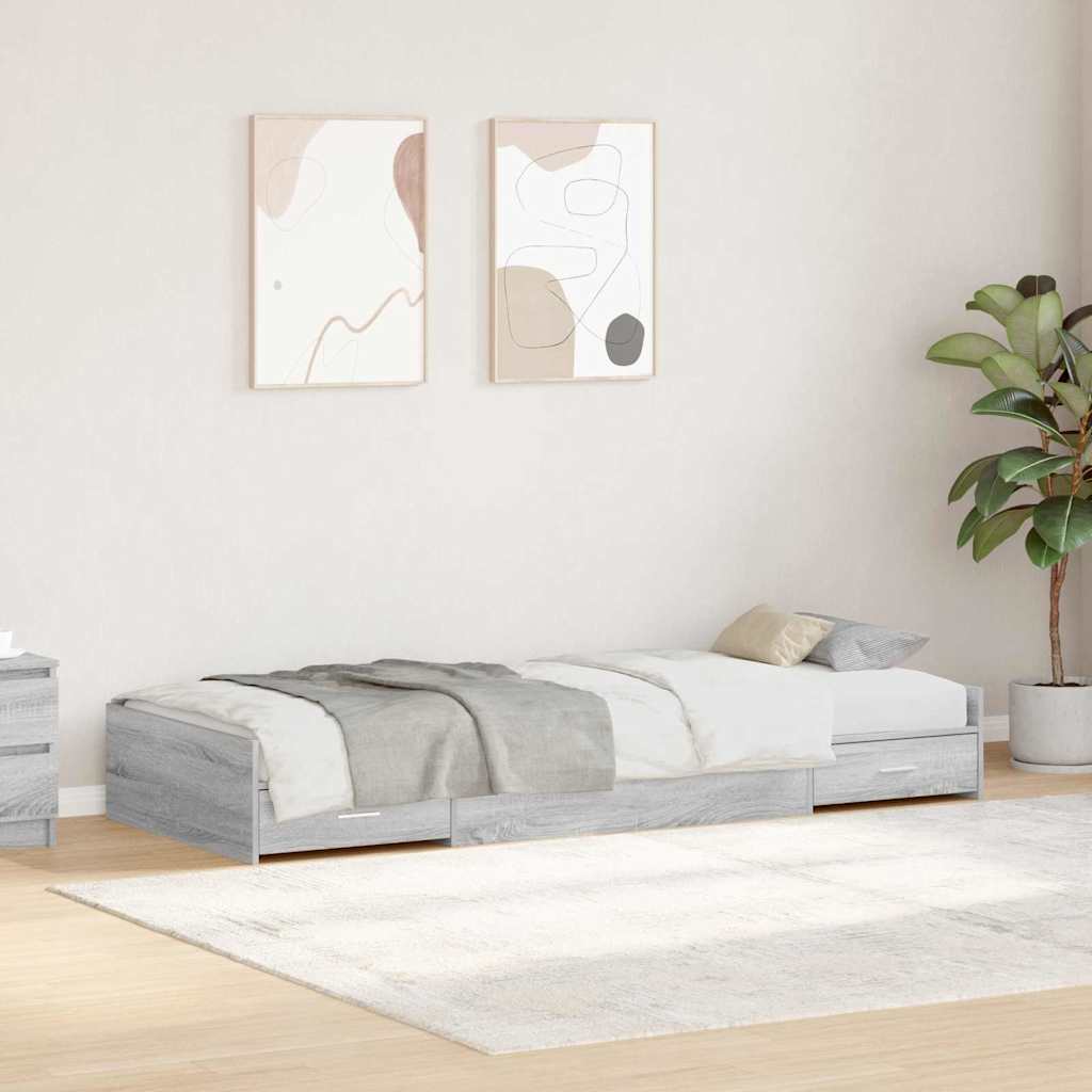 Krevetna konstrukcija Siva Sonoma 80 x 200 cm Konstruirano drvo