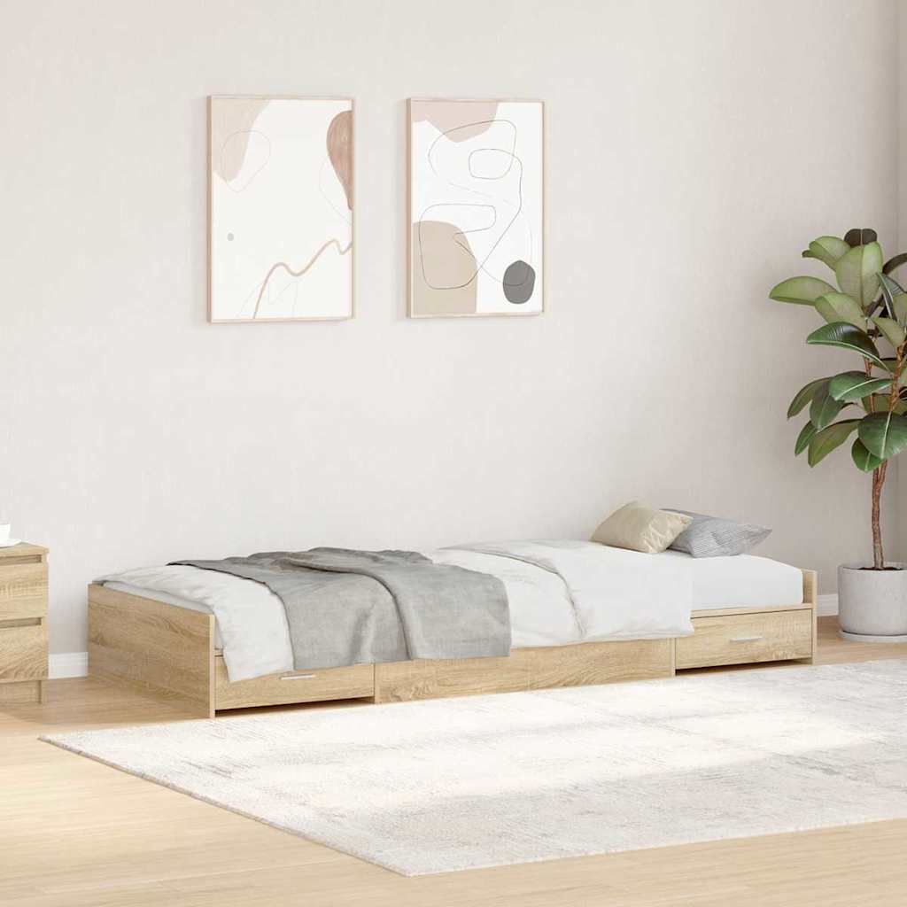 Krevetna konstrukcija s uzglavljem Sonoma hrast 75 x 190 cm