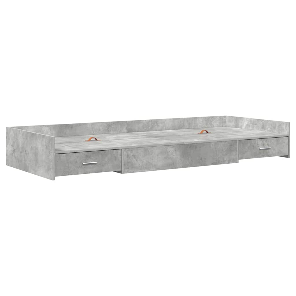 Krevetna konstrukcija s uzglavljem Betonski sivi 75 x 190 cm