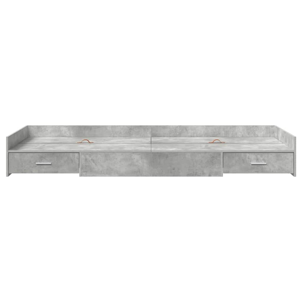 Krevetna konstrukcija s uzglavljem Betonski sivi 75 x 190 cm
