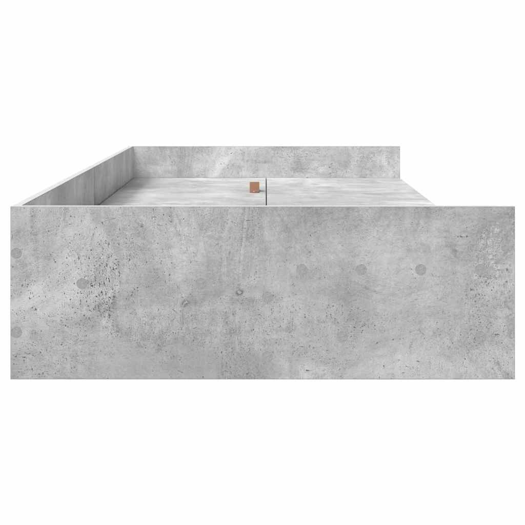 Krevetna konstrukcija s uzglavljem Betonski sivi 75 x 190 cm