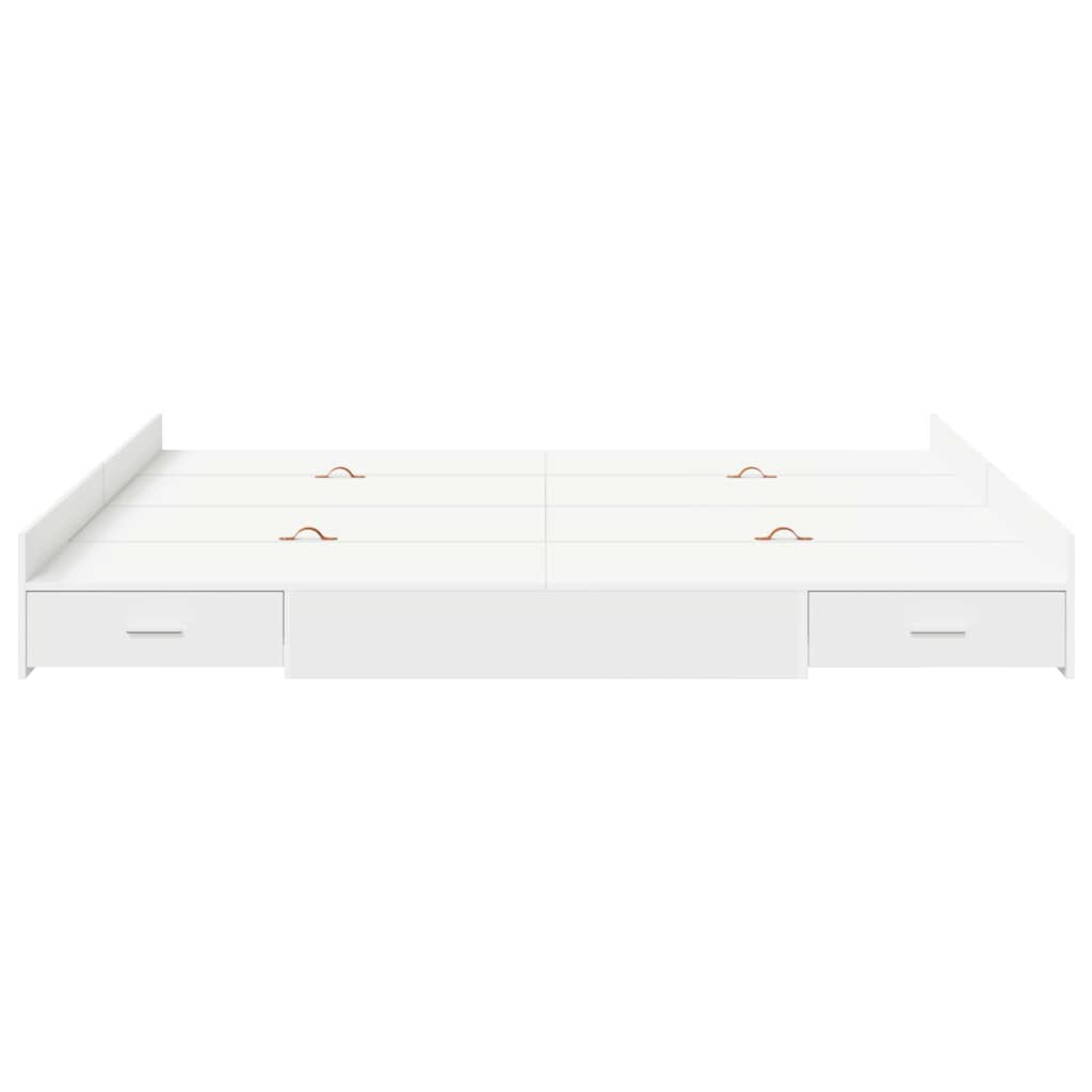 Krevet s ladicama Bijelo 200 x 200 cm Konstruirano drvo