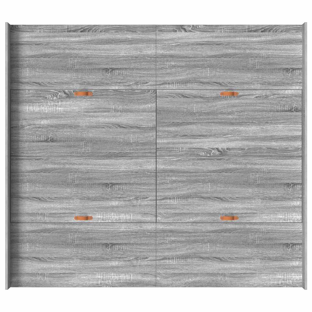 Krevet s ladicama Siva Sonoma 200 x 200 cm Konstruirano drvo
