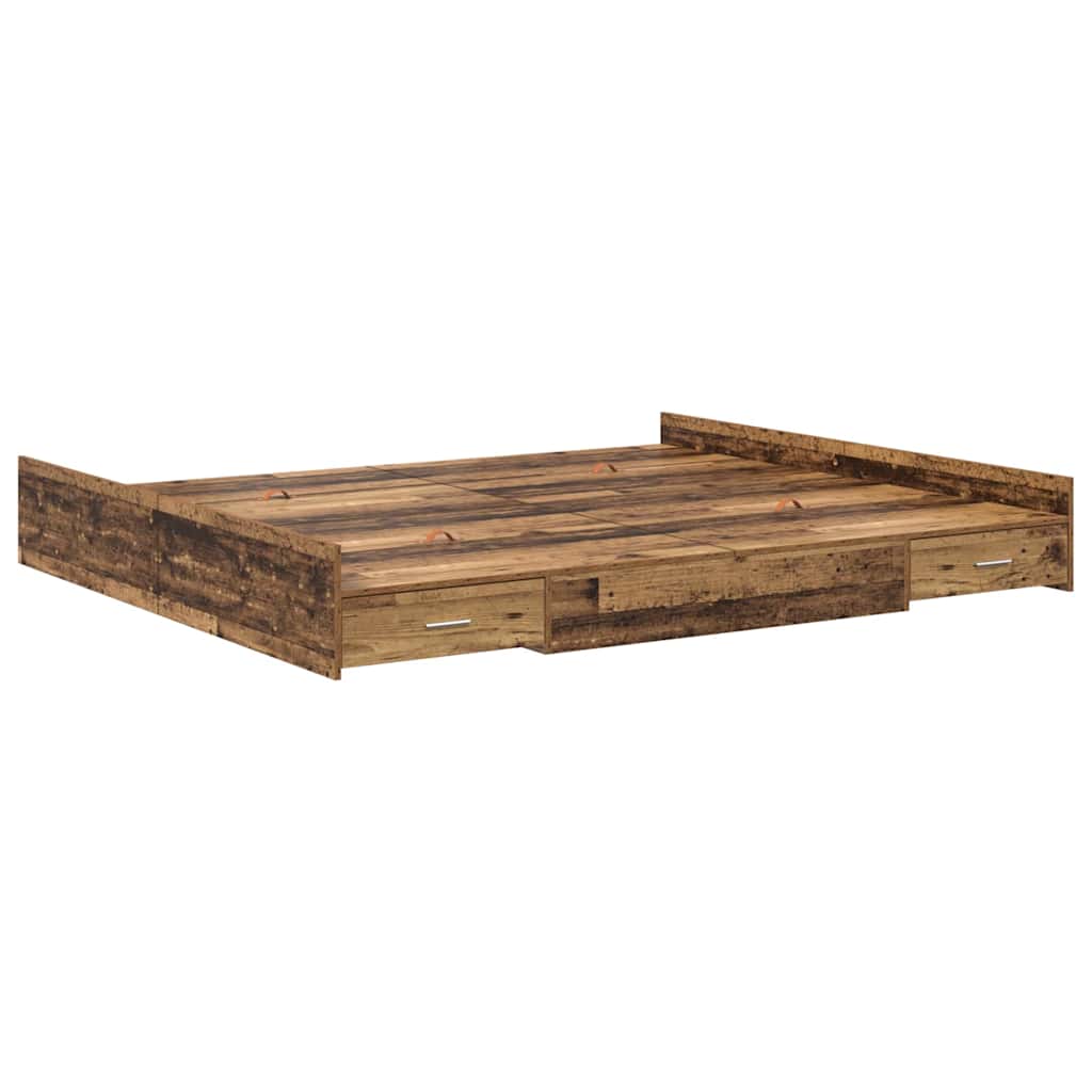Krevet s ladicama Staro drvo 180 x 200 cm Konstruirano drvo