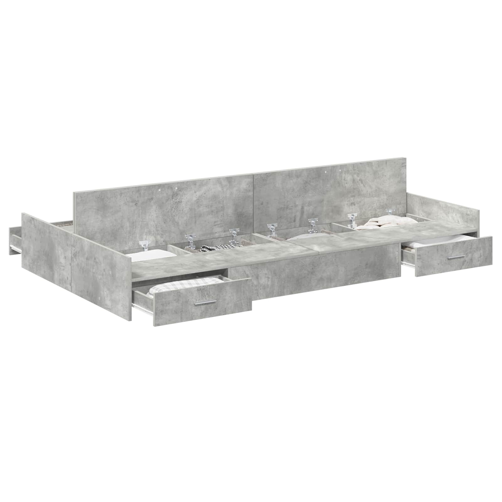 Krevet s ladicama Betonski sivi 120 x 200 cm Konstruirano drvo