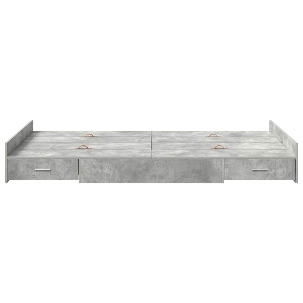 Krevet s ladicama Betonski sivi 120 x 200 cm Konstruirano drvo