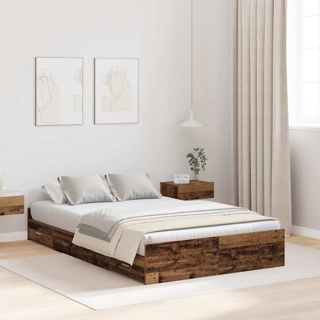Krevet s ladicama Staro drvo 120 x 200 cm Konstruirano drvo
