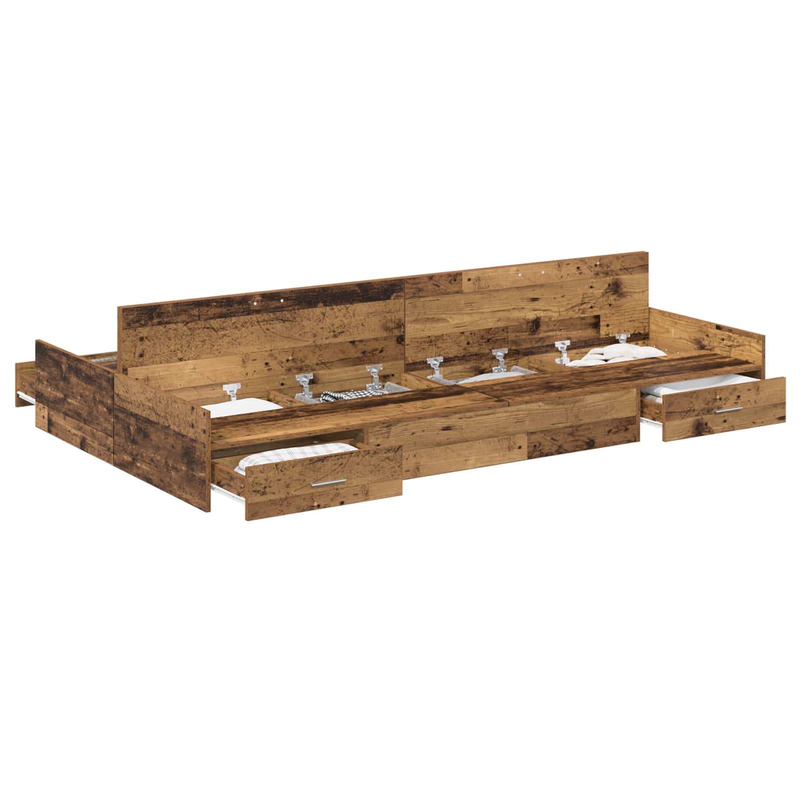 Krevet s ladicama Staro drvo 120 x 200 cm Konstruirano drvo