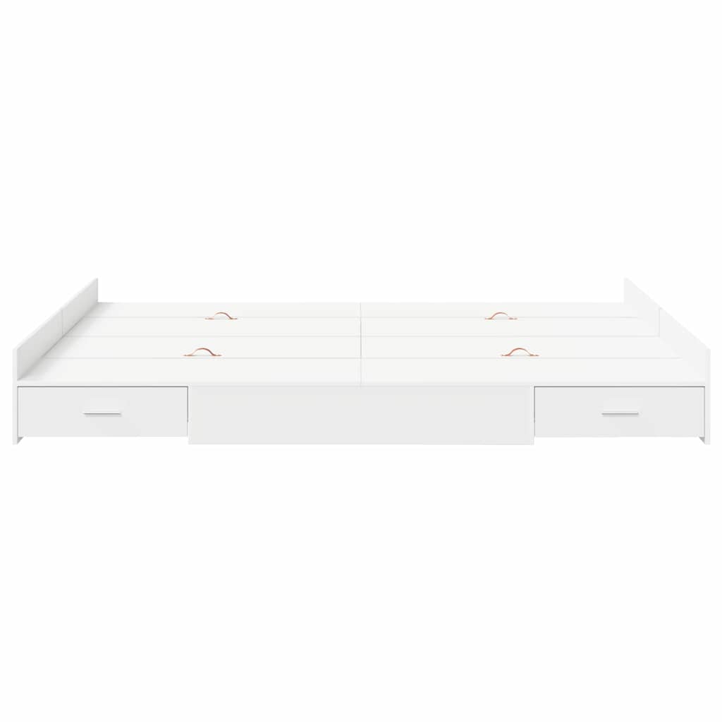 Krevet s ladicama Bijelo 140 x 190 cm Konstruirano drvo