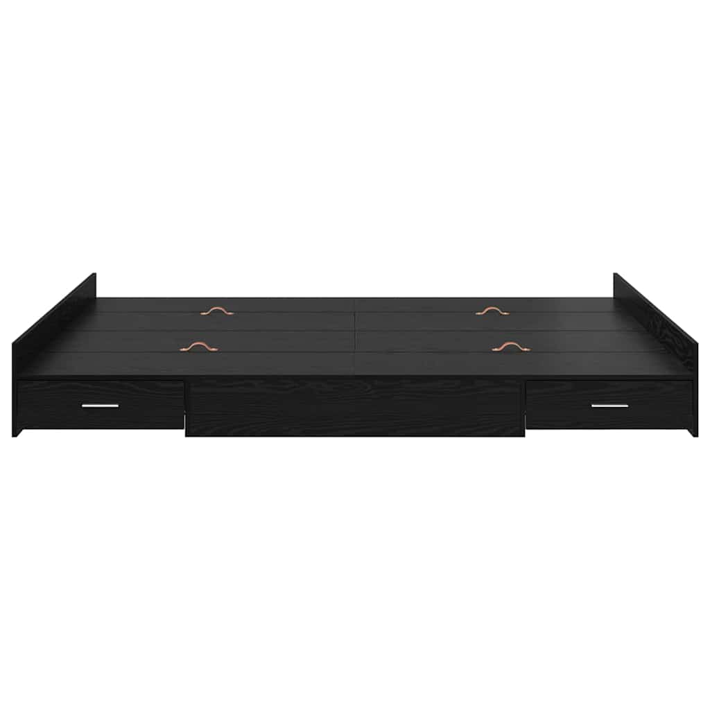 Krevet s ladicama Crni hrast 140 x 190 cm Konstruirano drvo