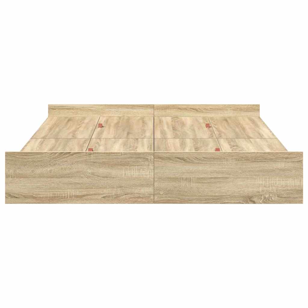 Krevet s ladicama Sonoma hrast 140 x 190 cm Konstruirano drvo