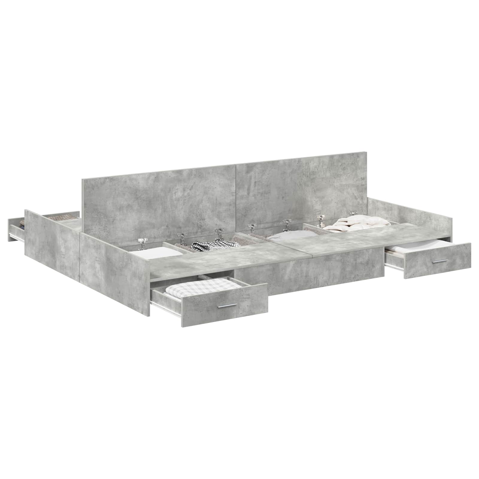 Krevet s ladicama Betonski sivi 140 x 190 cm Konstruirano drvo