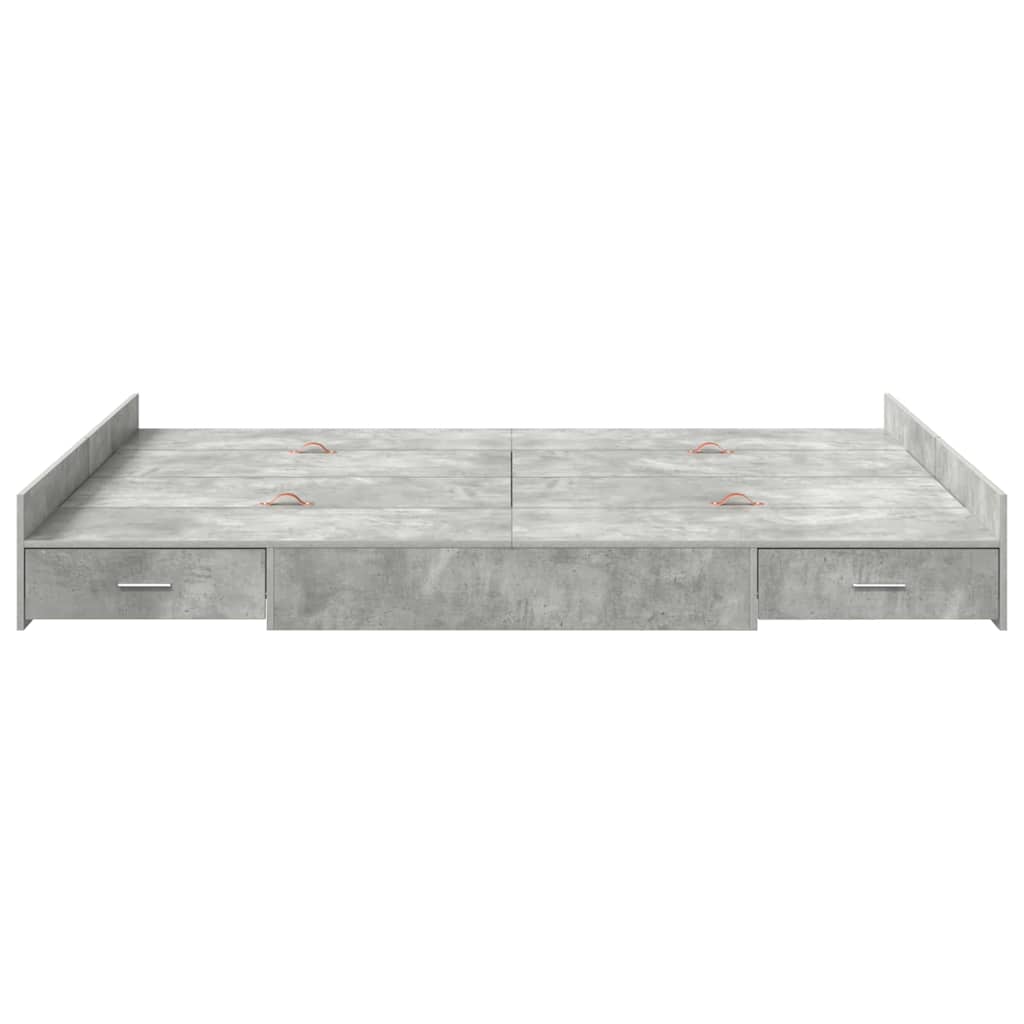Krevet s ladicama Betonski sivi 140 x 190 cm Konstruirano drvo