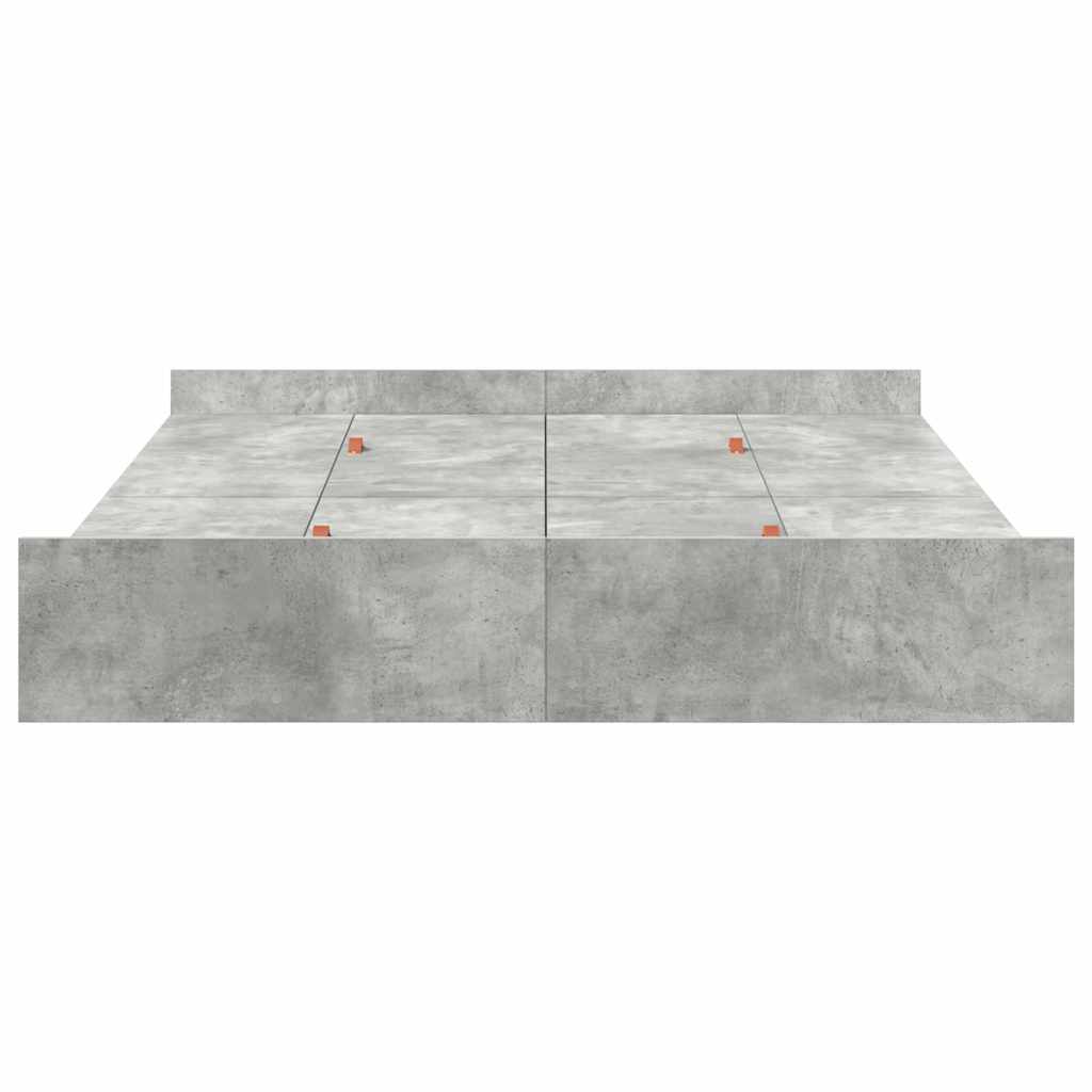 Krevet s ladicama Betonski sivi 140 x 190 cm Konstruirano drvo