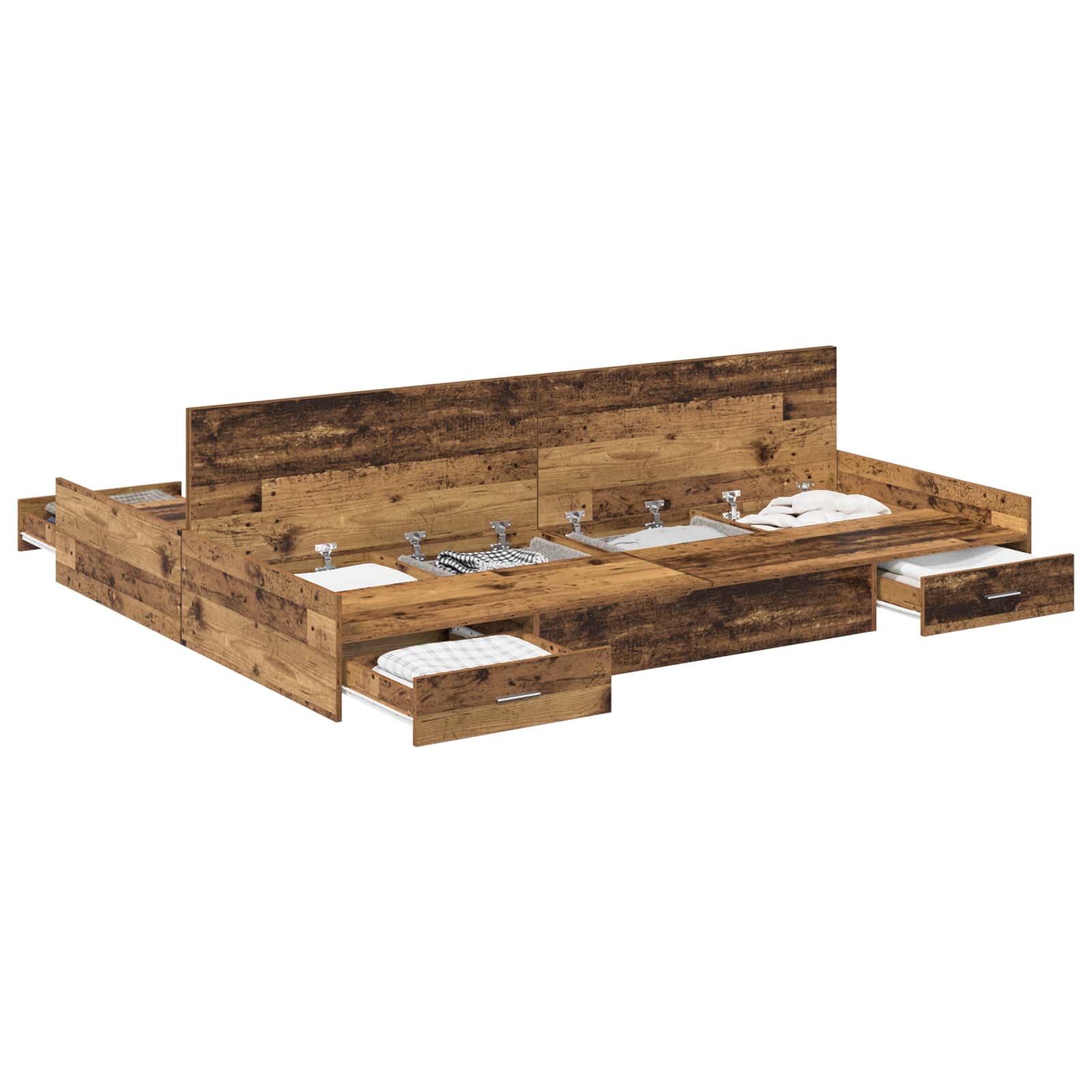 Krevet s ladicama Staro drvo 140 x 190 cm Konstruirano drvo