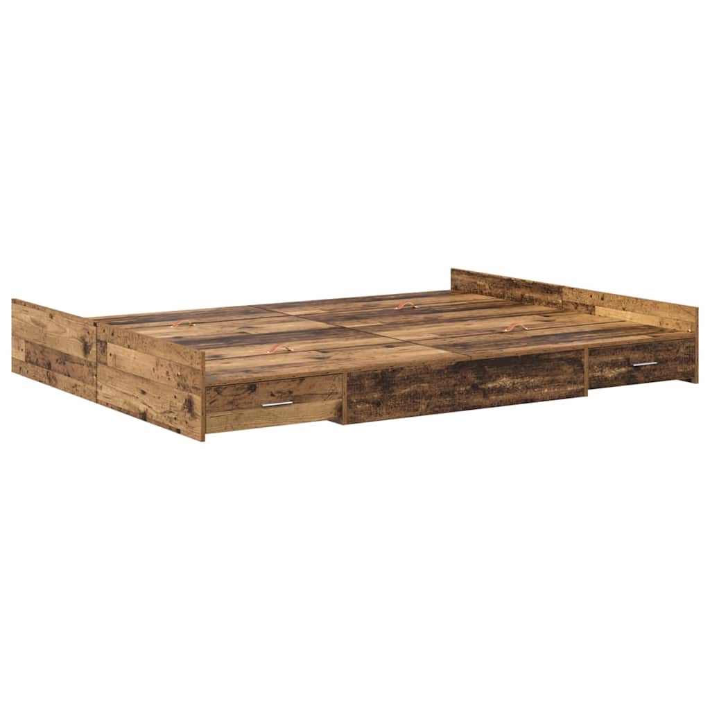 Krevet s ladicama Staro drvo 140 x 190 cm Konstruirano drvo