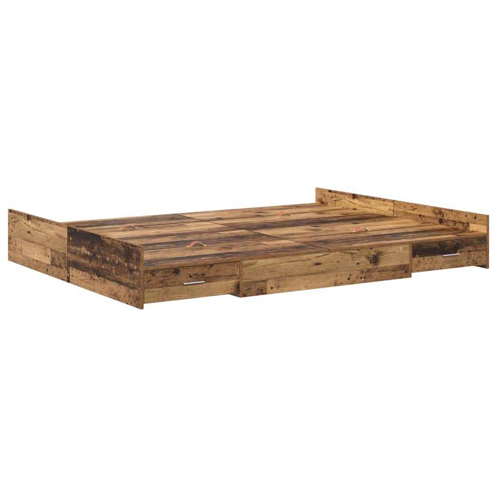 Krevet s ladicama Staro drvo 140 x 190 cm Konstruirano drvo