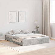 Krevet s ladicama Betonski sivi 135 x 190 cm Konstruirano drvo