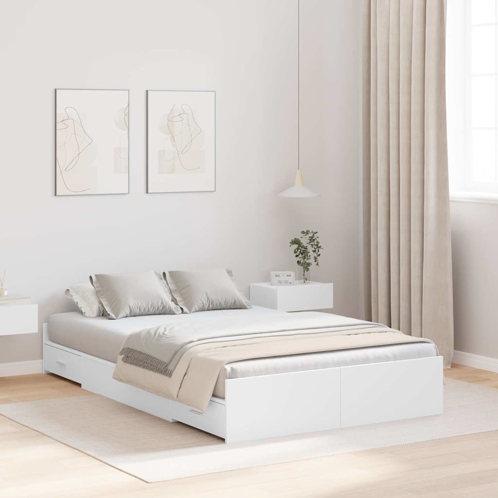 Krevet s ladicama Bijelo 120 x 190 cm Konstruirano drvo