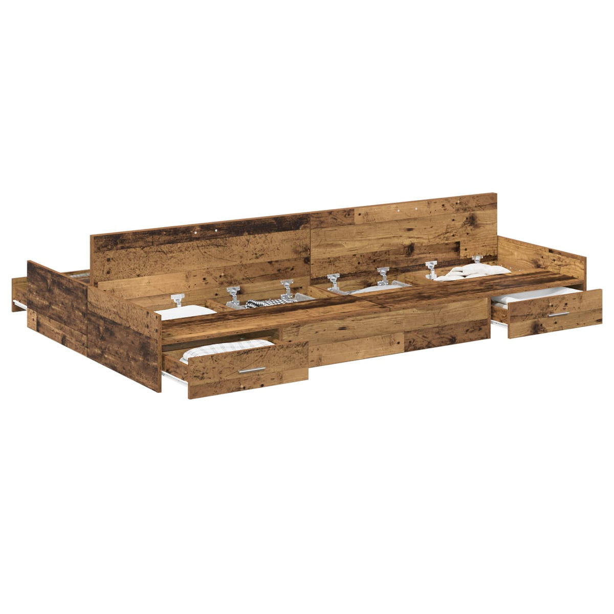 Krevet s ladicama Staro drvo 120 x 190 cm Konstruirano drvo