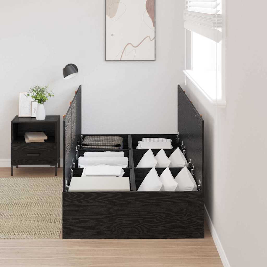 Krevet s ladicama Crni hrast 80 x 200 cm Konstruirano drvo