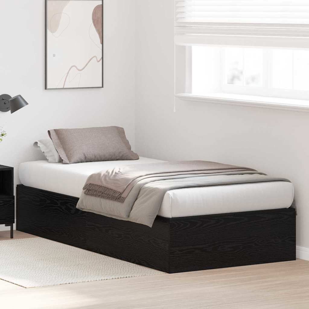 Krevet s ladicama Crni hrast 80 x 200 cm Konstruirano drvo