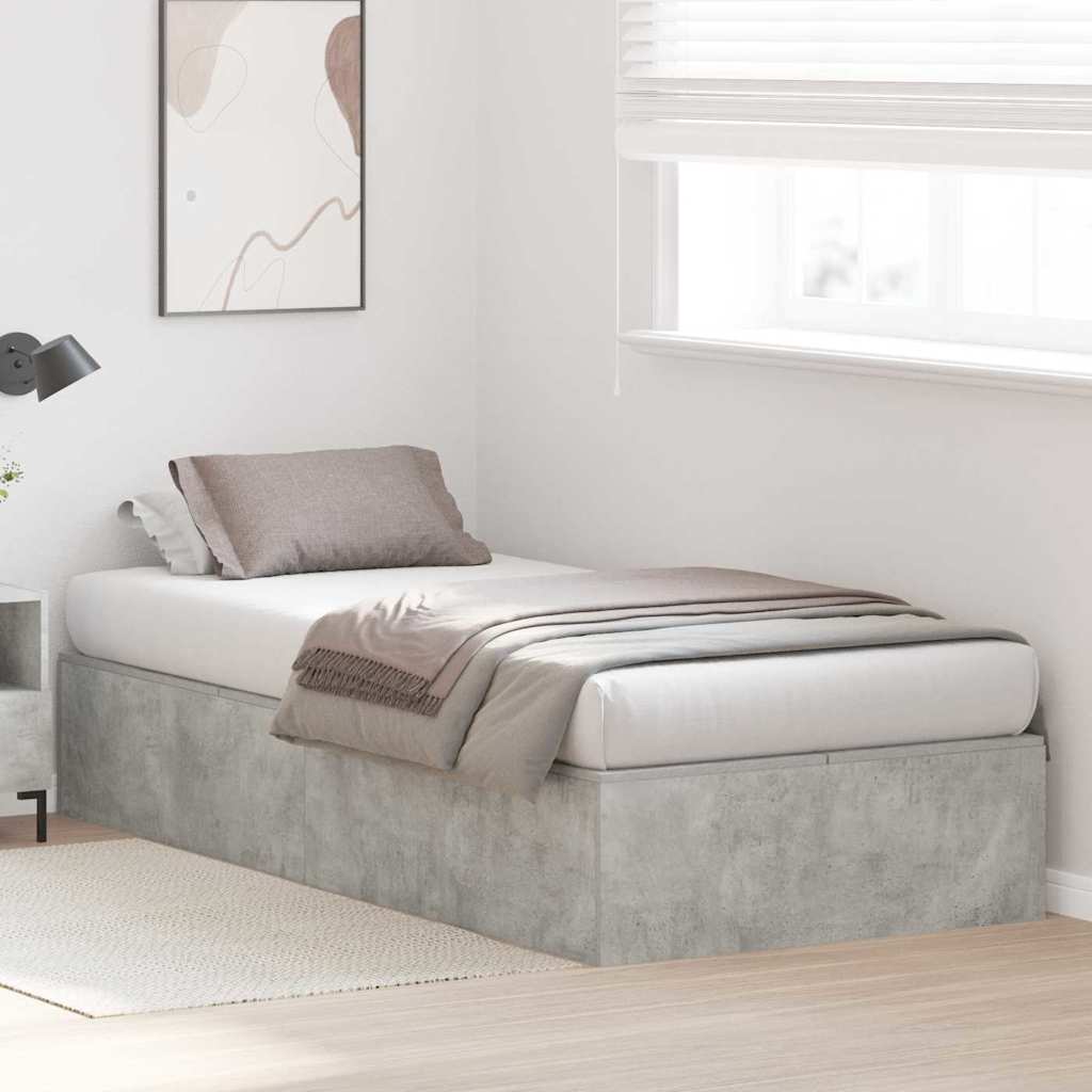 Krevet s ladicama Betonski sivi 80 x 200 cm Konstruirano drvo