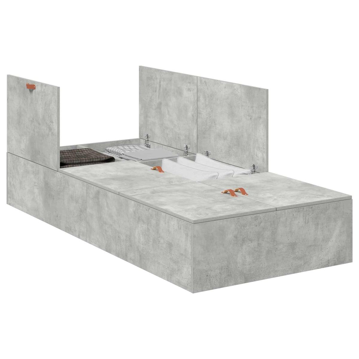 Krevet s ladicama Betonski sivi 80 x 200 cm Konstruirano drvo