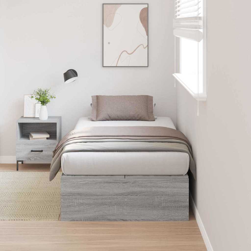 Krevet s ladicama Siva Sonoma 90 x 200 cm Konstruirano drvo