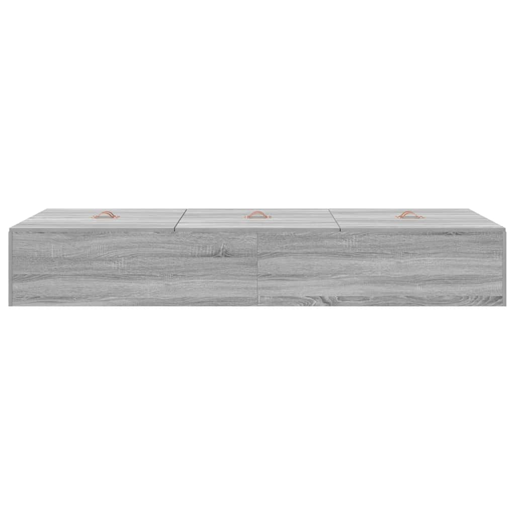 Krevet s ladicama Siva Sonoma 90 x 200 cm Konstruirano drvo