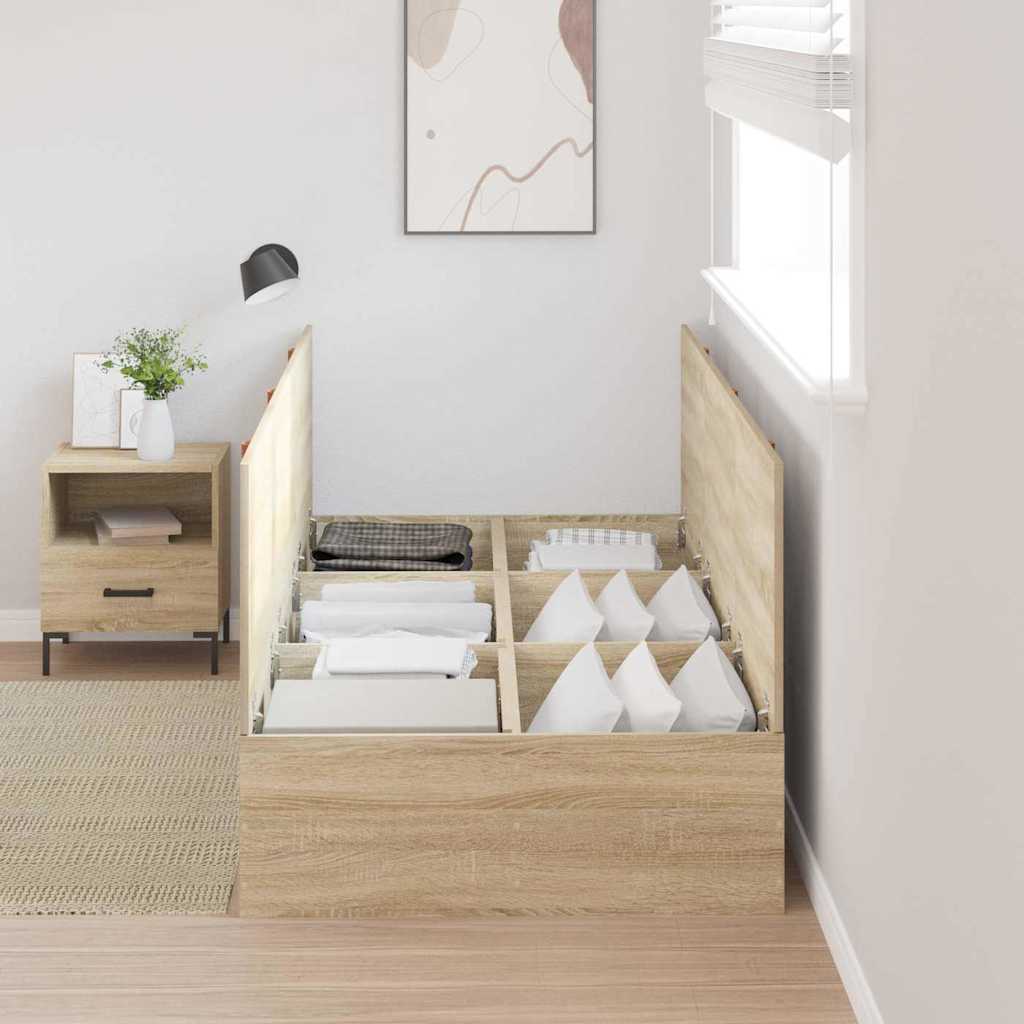 Krevet s ladicama Sonoma hrast 100 x 200 cm Konstruirano drvo